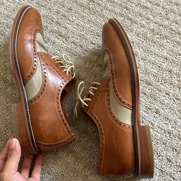 J. Murphy Wingtip Derby Dress Up Brown Leather Shoes size 8.5M - Picture 8 of 9